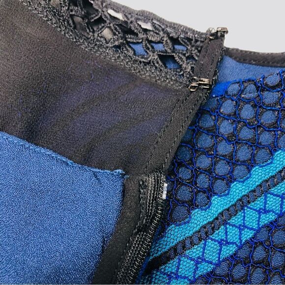 Adelyn Rae Blue & Black Illusion Lace Crochet Dress | Size M | NWT - Picture 13 of 14